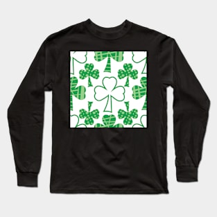 Holiday pattern filled Shamrocks, Saint Patricks Day Long Sleeve T-Shirt